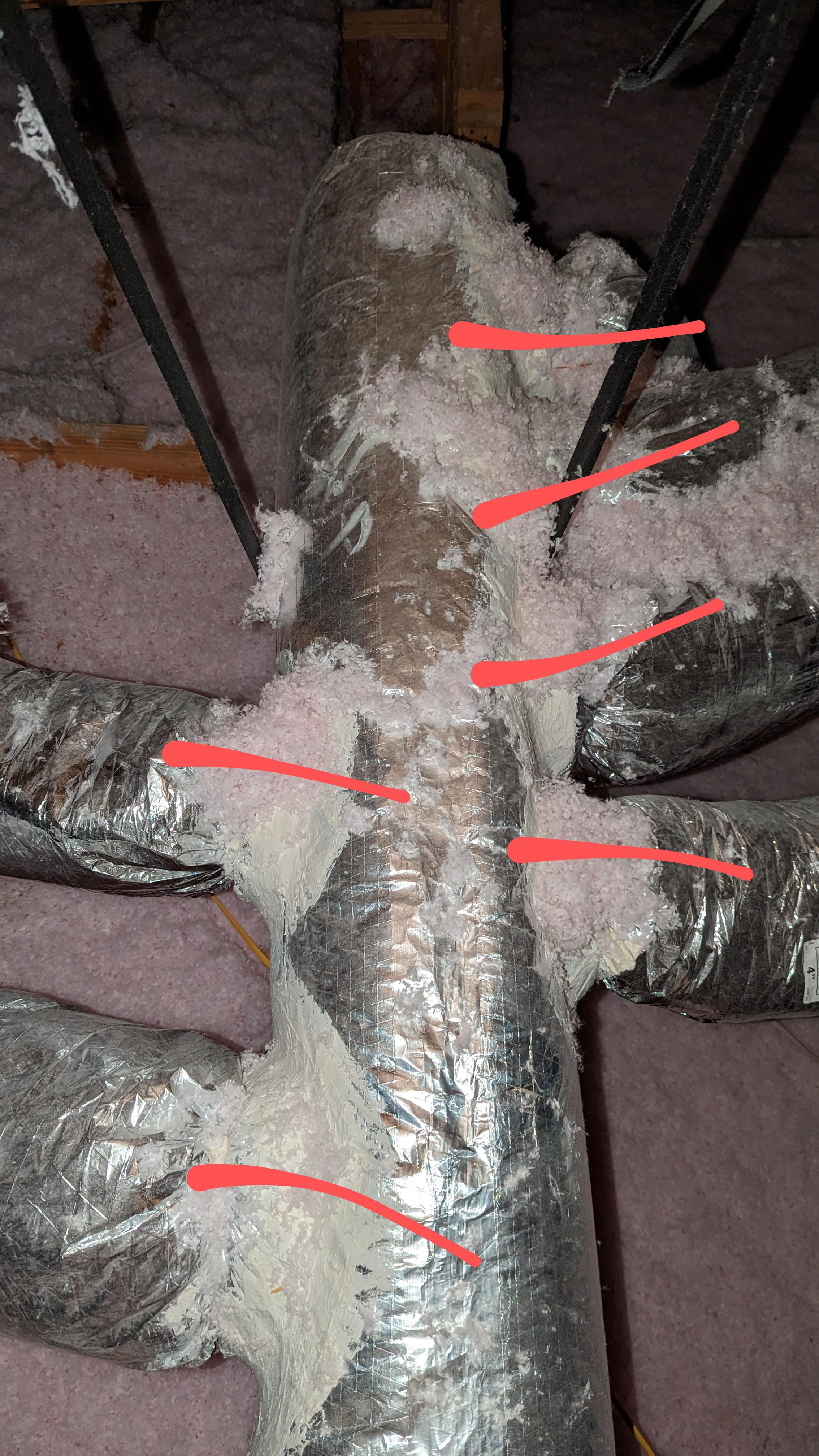 6 branch ducts within 4 of end of main duct