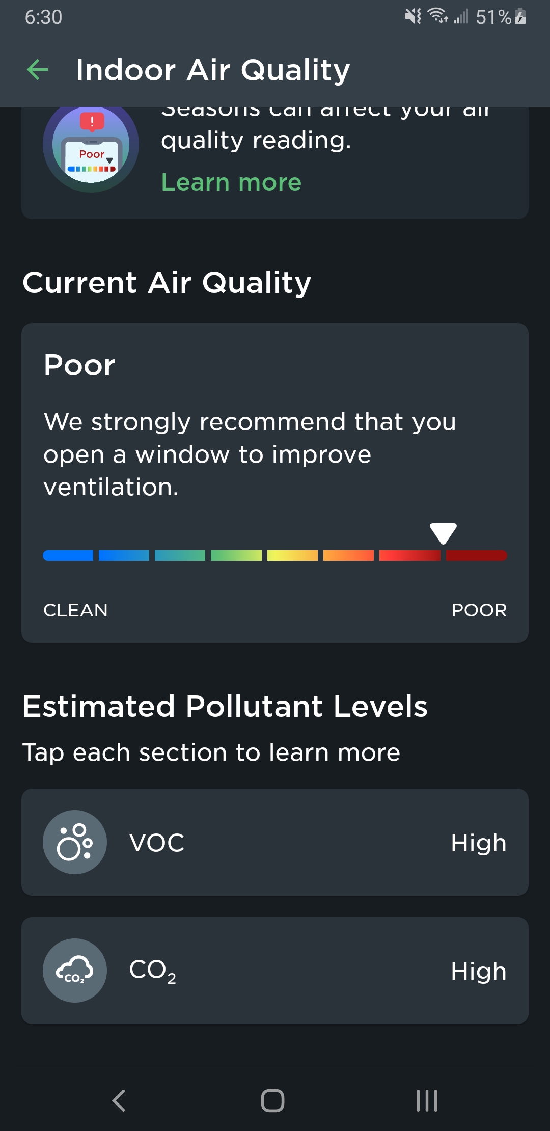 Everytime we run our stove for more than an hour we get these notifications from our air quality sys