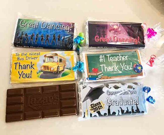 personalized graduation chocolate bars